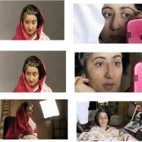 Actress Manisha Koirala- seen here preparing for a look test for a role to portray the first woman Indian prime minister of India, Indira Gandhi. Photo Source: Saroj Khanal
